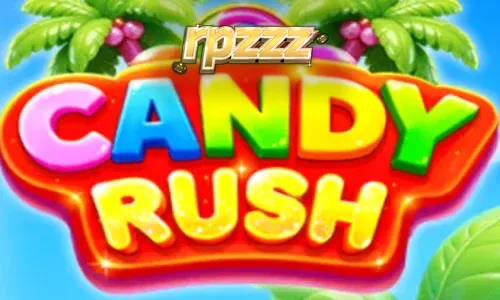 Tampilan visual slot Candy Rush dengan tema permen warna-warni